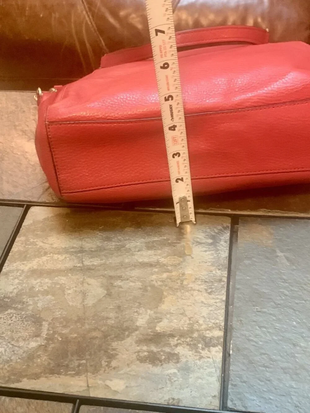COACH Kelsey Pebbled Red Leather Satchel Crossbody Bag